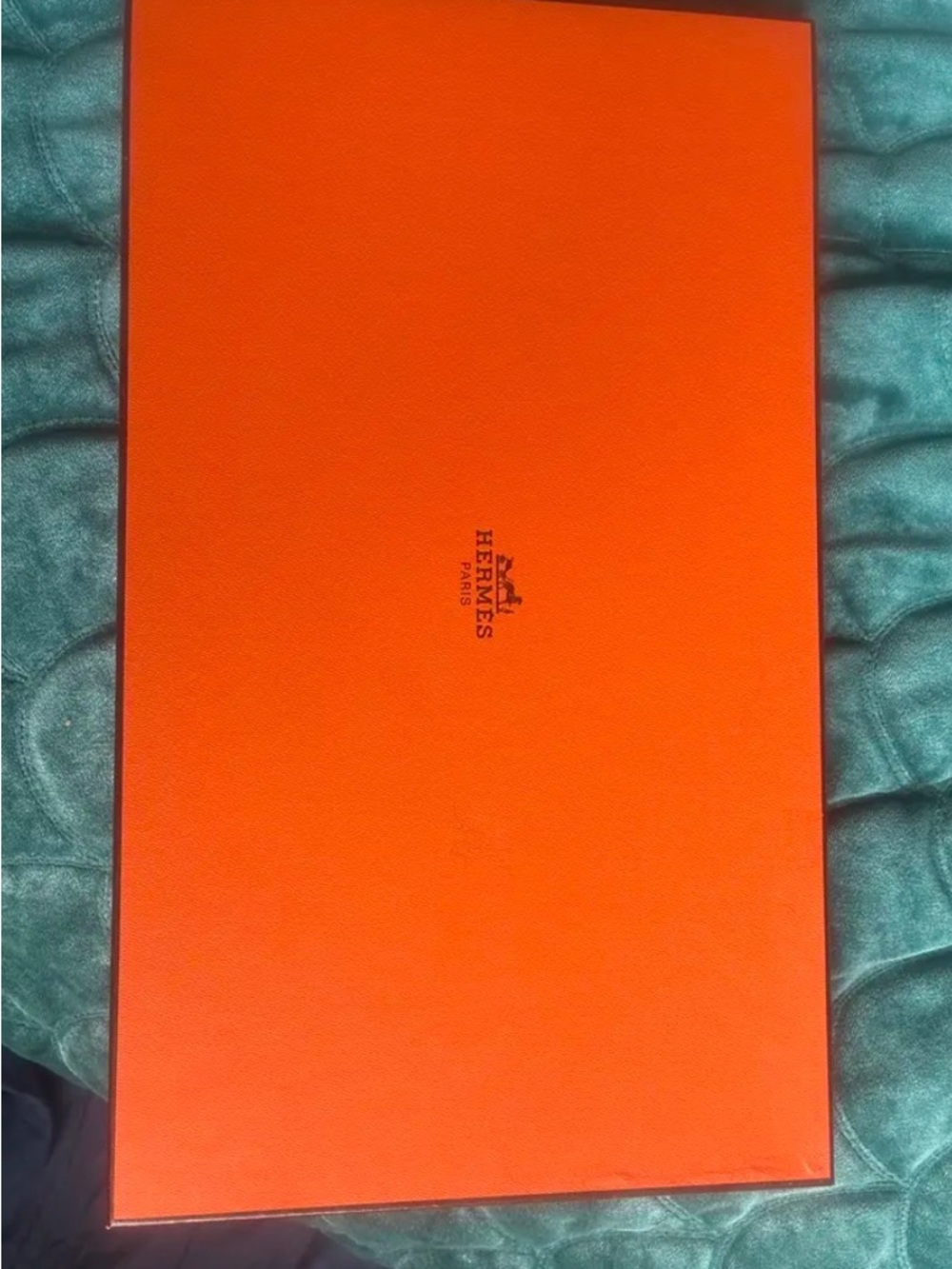 NIB Hermès "Fleurs de Lotus" Cotton Pareo / Beach Wrap - Blue & Orange - Picture 6 of 6